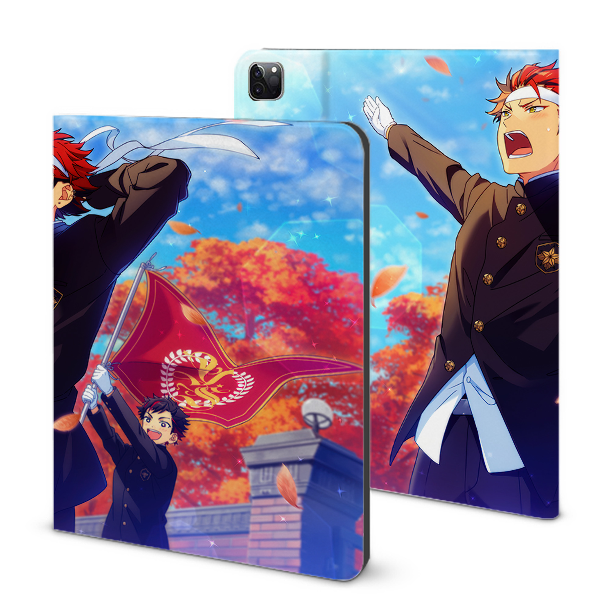 （画像用） あんさんぶるスターズ! Ensemble Stars IPad ケース ブック型 PUレザー TPU 耐衝撃 軽量 薄型 ペン収納なし 全面保護 IPad 各モデル対応